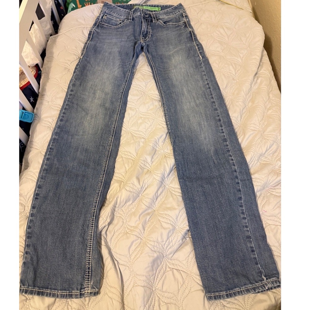 Rock & Roll Pistol Regular Fit Straight Bootcut Jeans Blue 28x38 Mens Denim